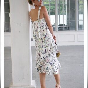 H&M Asymmetrical Floral Dress - White and Multicolor